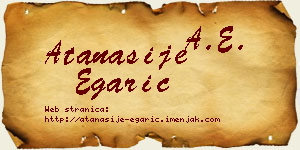 Atanasije Egarić vizit kartica